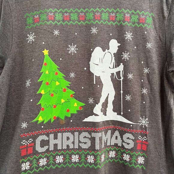 Gildan Other - Christmas‎ Ugly Sweater Style Holiday T Shirt Hiking Graphic Print New Medium
